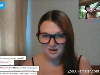 Fat camgirl masturbating to top-shelf bestiality porn