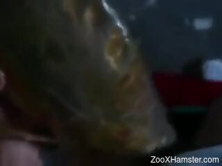 Dude fucking a dead fish with his rigid penis in POV